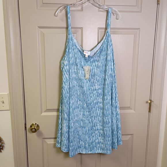 Lularoe Lynn Romper Dress Size 3XL NWT Blue Adjustable Straps - Picture 1 of 6